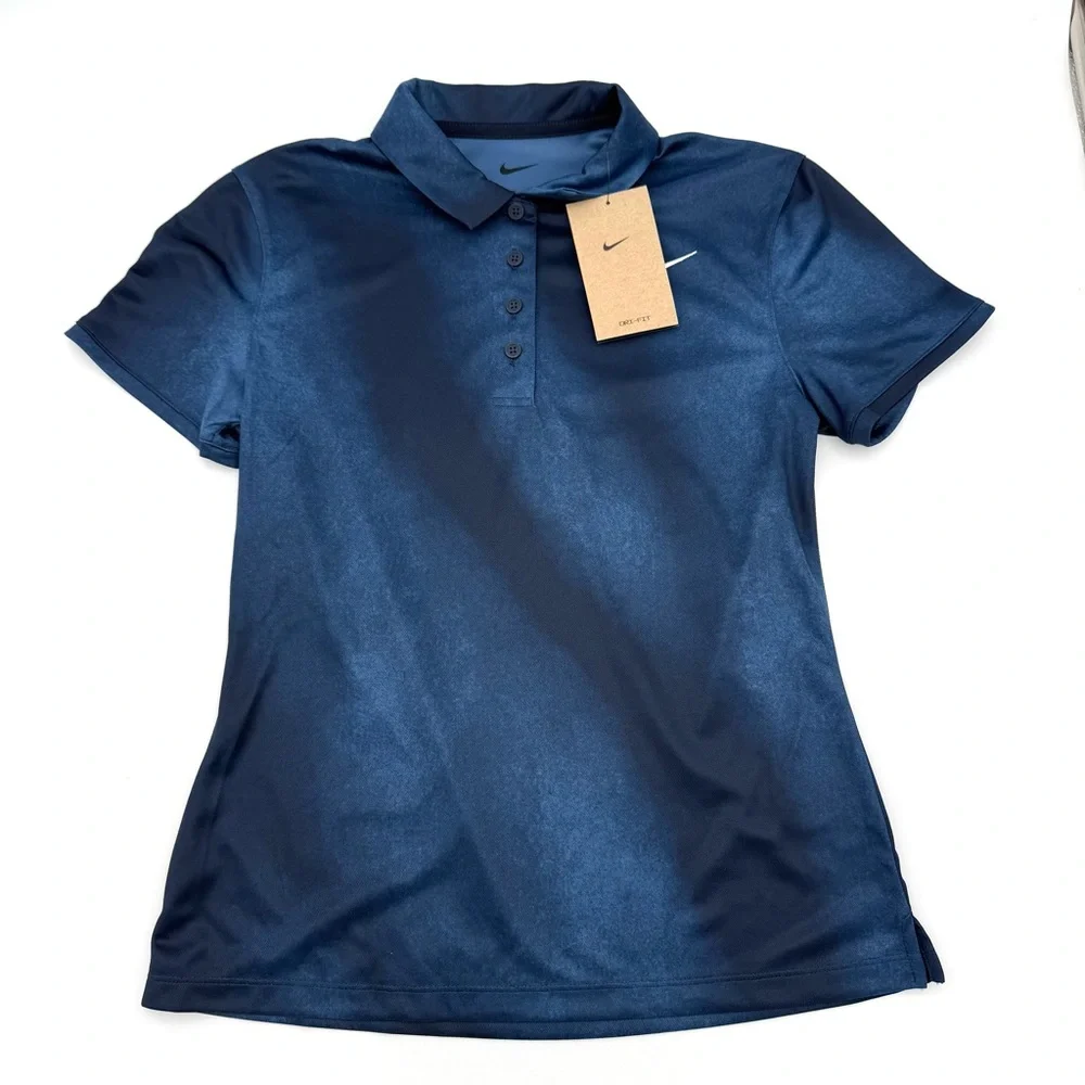 NWT New Nike Women's Victory Dri-FIT Short-Sleeve Printed Golf Polo XS Shirt Top